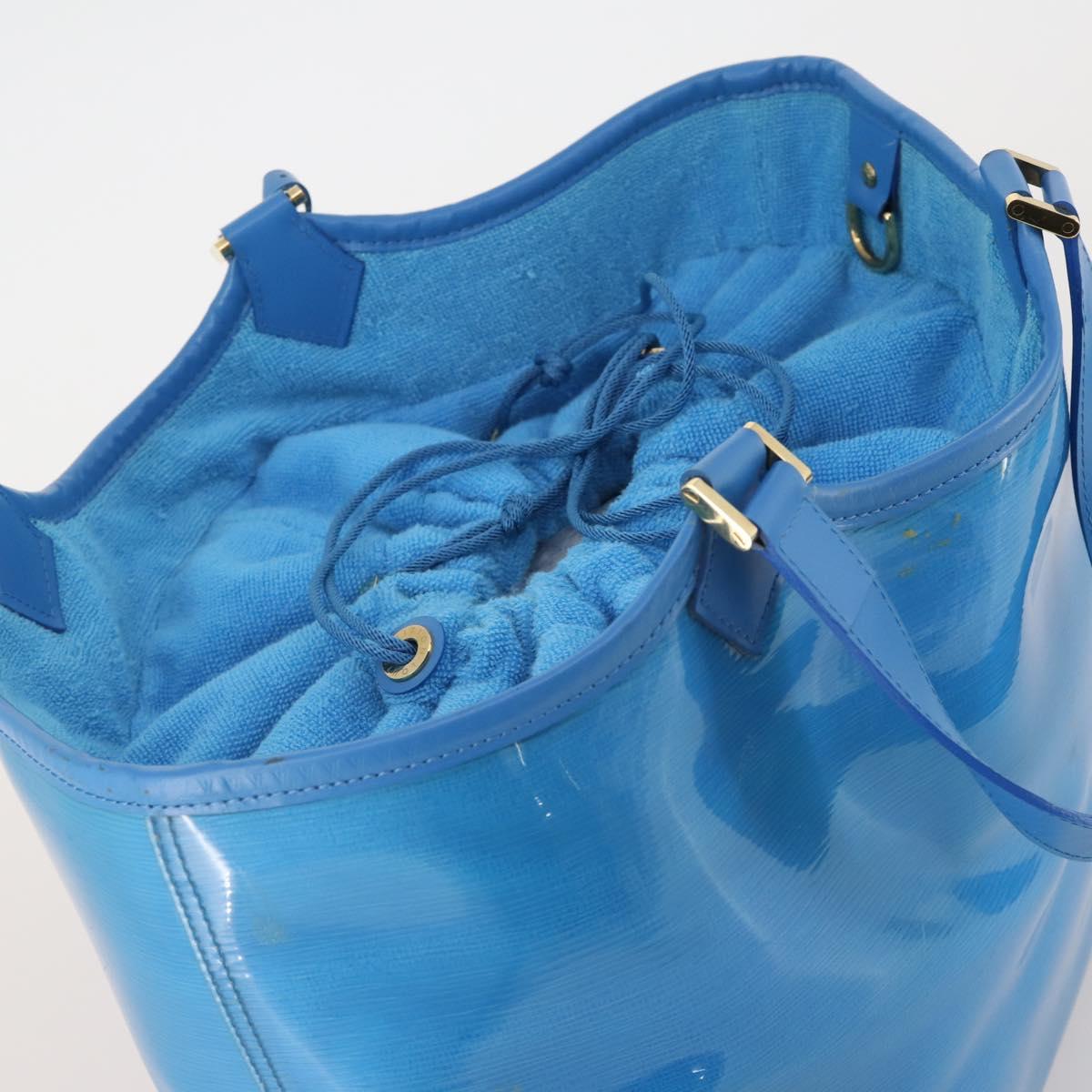 LOUIS VUITTON Epi Platine Lagoon Bay Hand Bag Blue M92470 LV Auth BAZ493