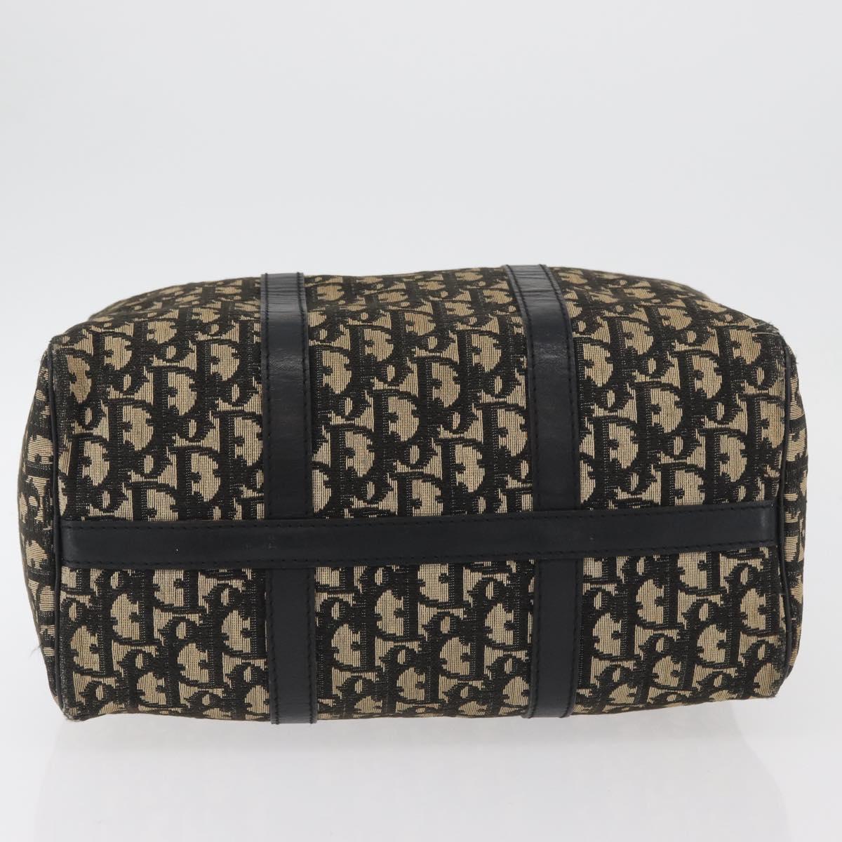 Christian Dior Trotter Canvas Boston Bag Black Silver Auth BAZ516