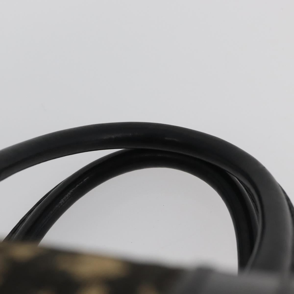 Christian Dior Trotter Canvas Boston Bag Black Silver Auth BAZ516