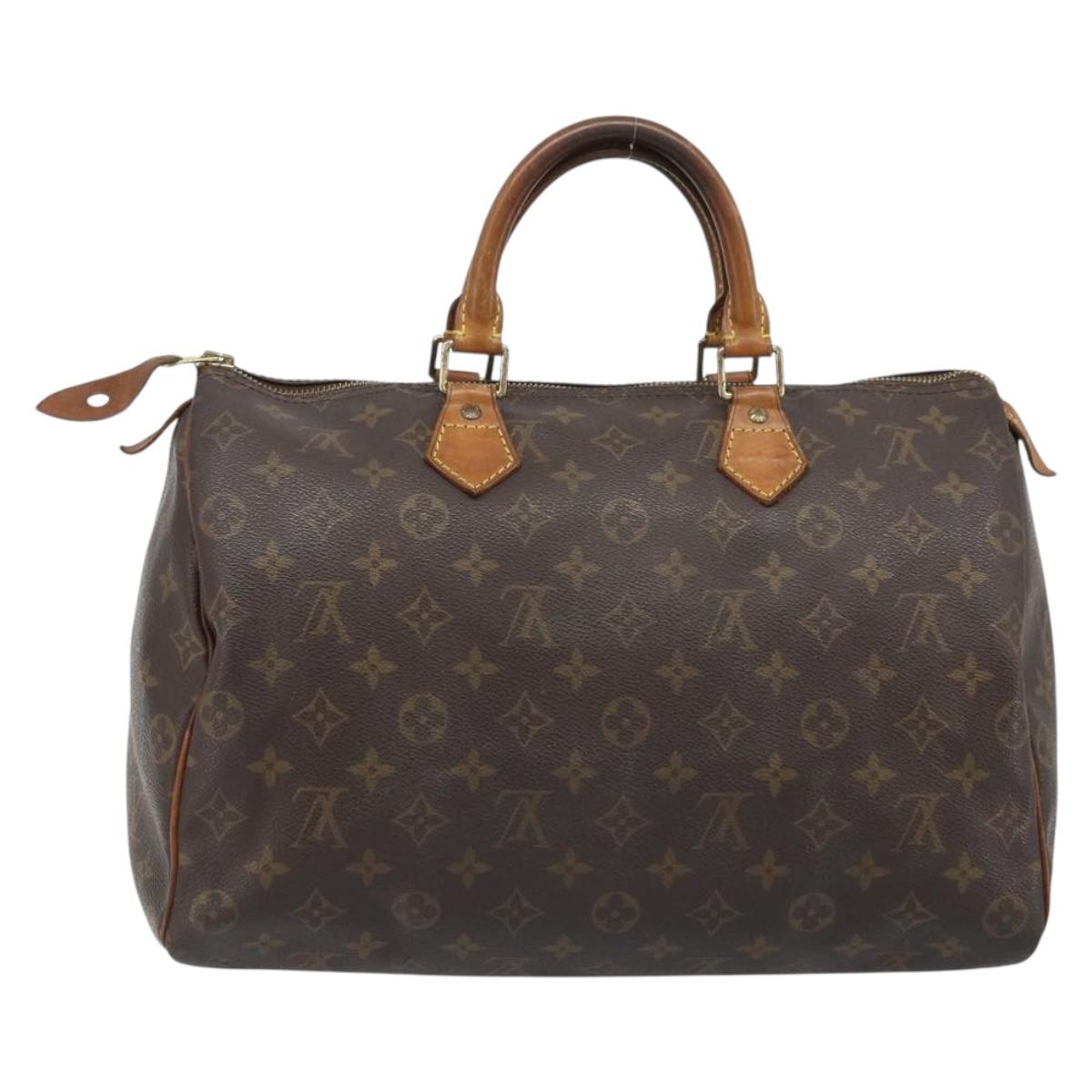LOUIS VUITTON Monogram Speedy 35 Hand Bag M41524 LV Auth BAZ541
