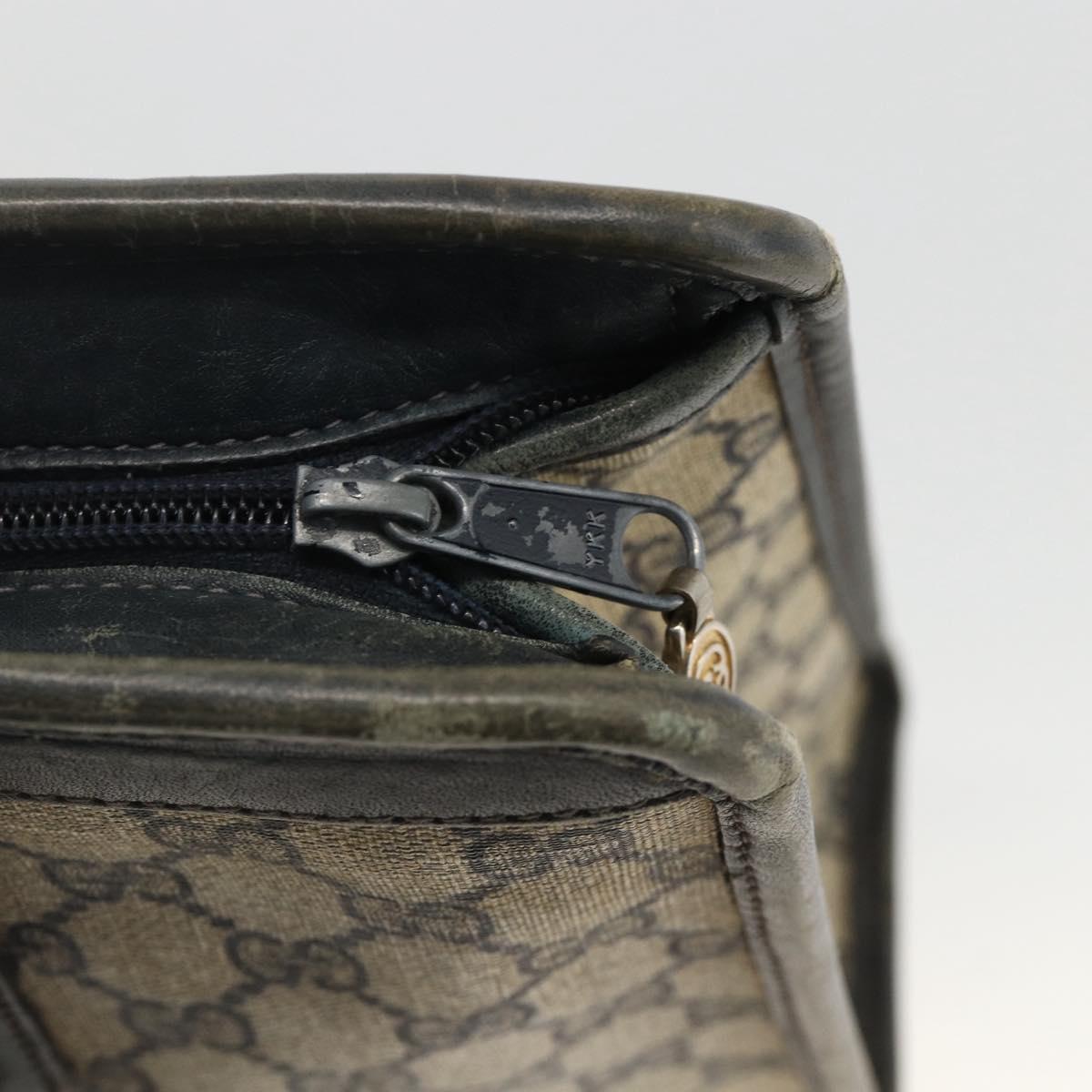 GUCCI GG Supreme Sherry Line Hand Bag PVC Navy Gold 010 378 Auth BAZ548