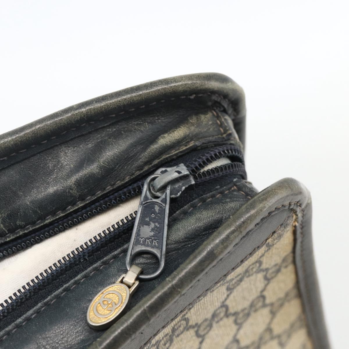GUCCI GG Supreme Sherry Line Hand Bag PVC Navy Gold 010 378 Auth BAZ548