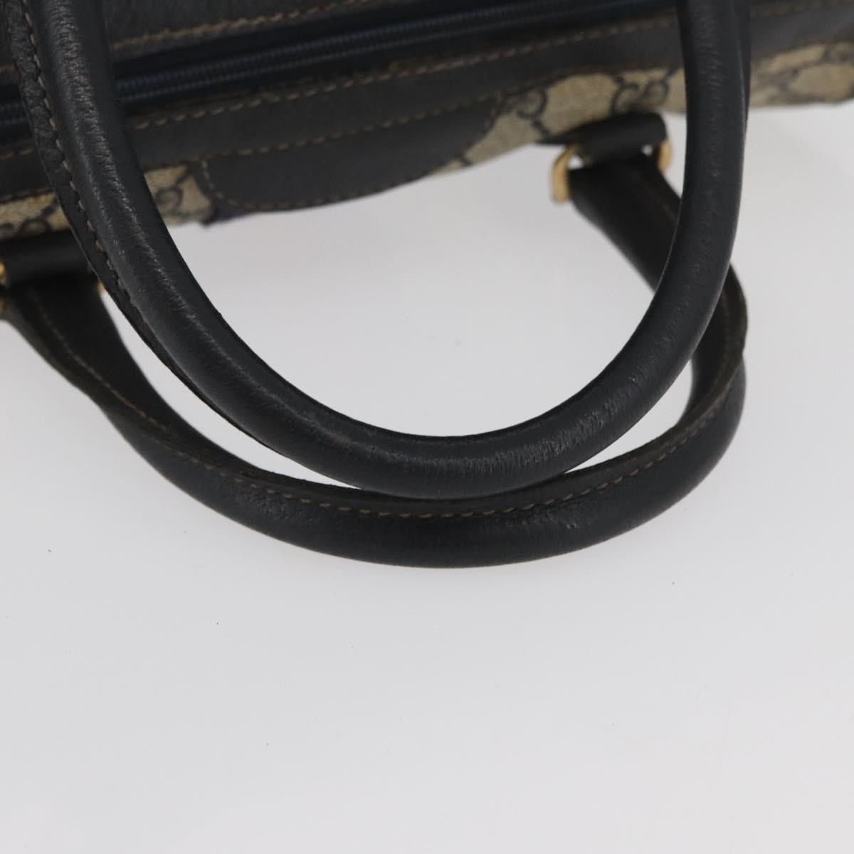 GUCCI GG Supreme Boston Bag PVC Navy Gold Auth BAZ551