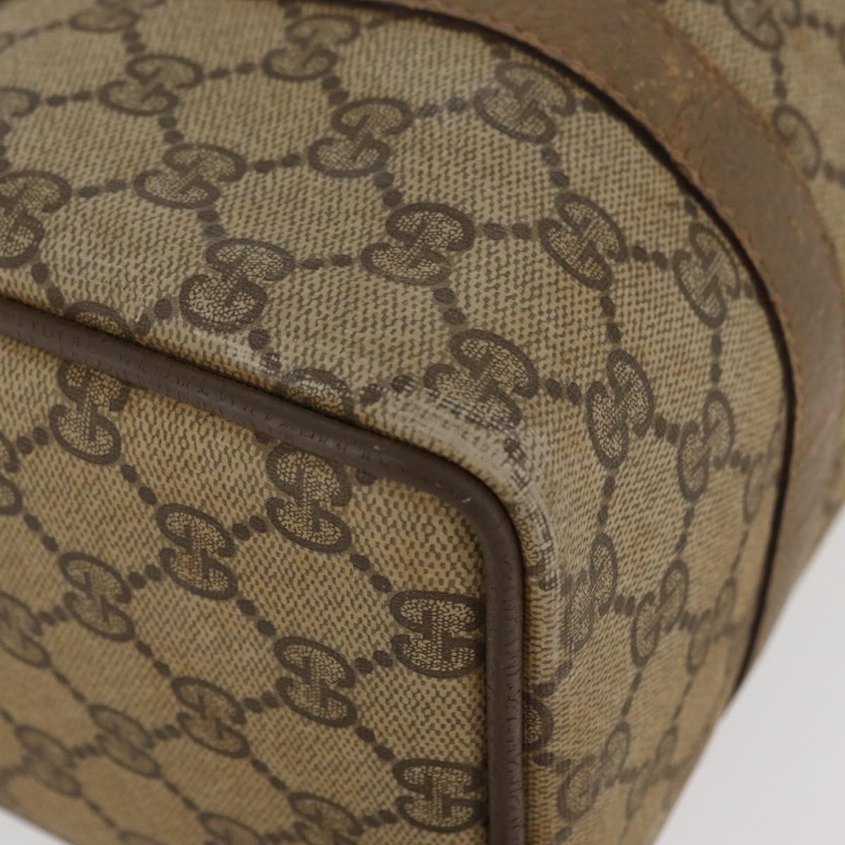 GUCCI GG Supreme Web Sherry Line Boston Bag PVC Beige Gold 40 02 006 Auth BAZ553