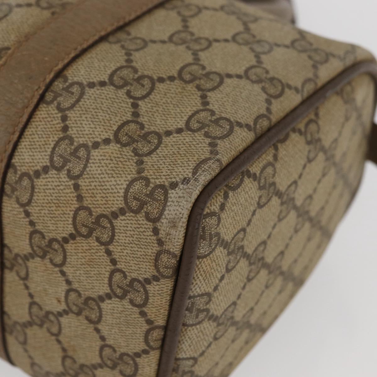 GUCCI GG Supreme Web Sherry Line Boston Bag PVC Beige Gold 40 02 006 Auth BAZ553