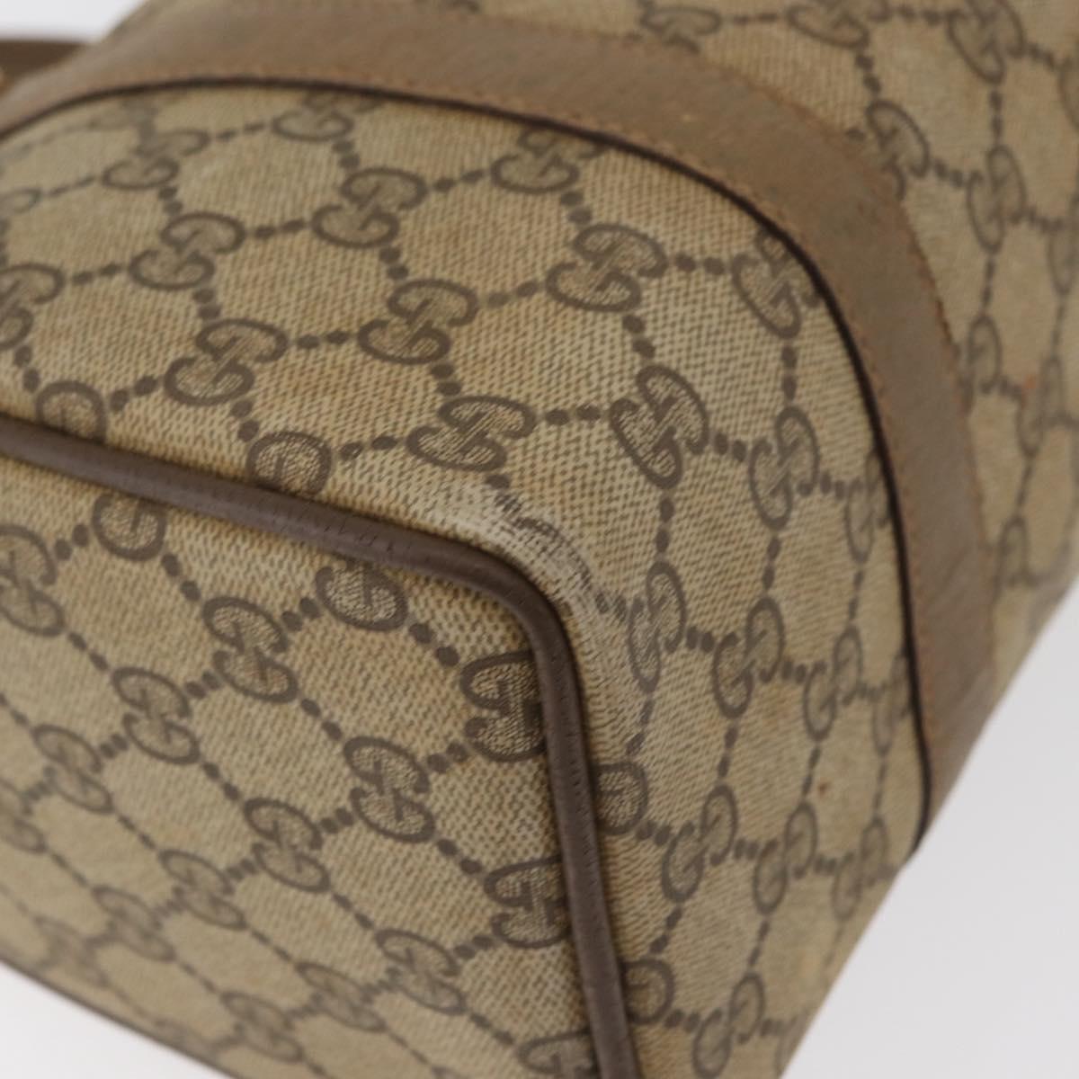 GUCCI GG Supreme Web Sherry Line Boston Bag PVC Beige Gold 40 02 006 Auth BAZ553