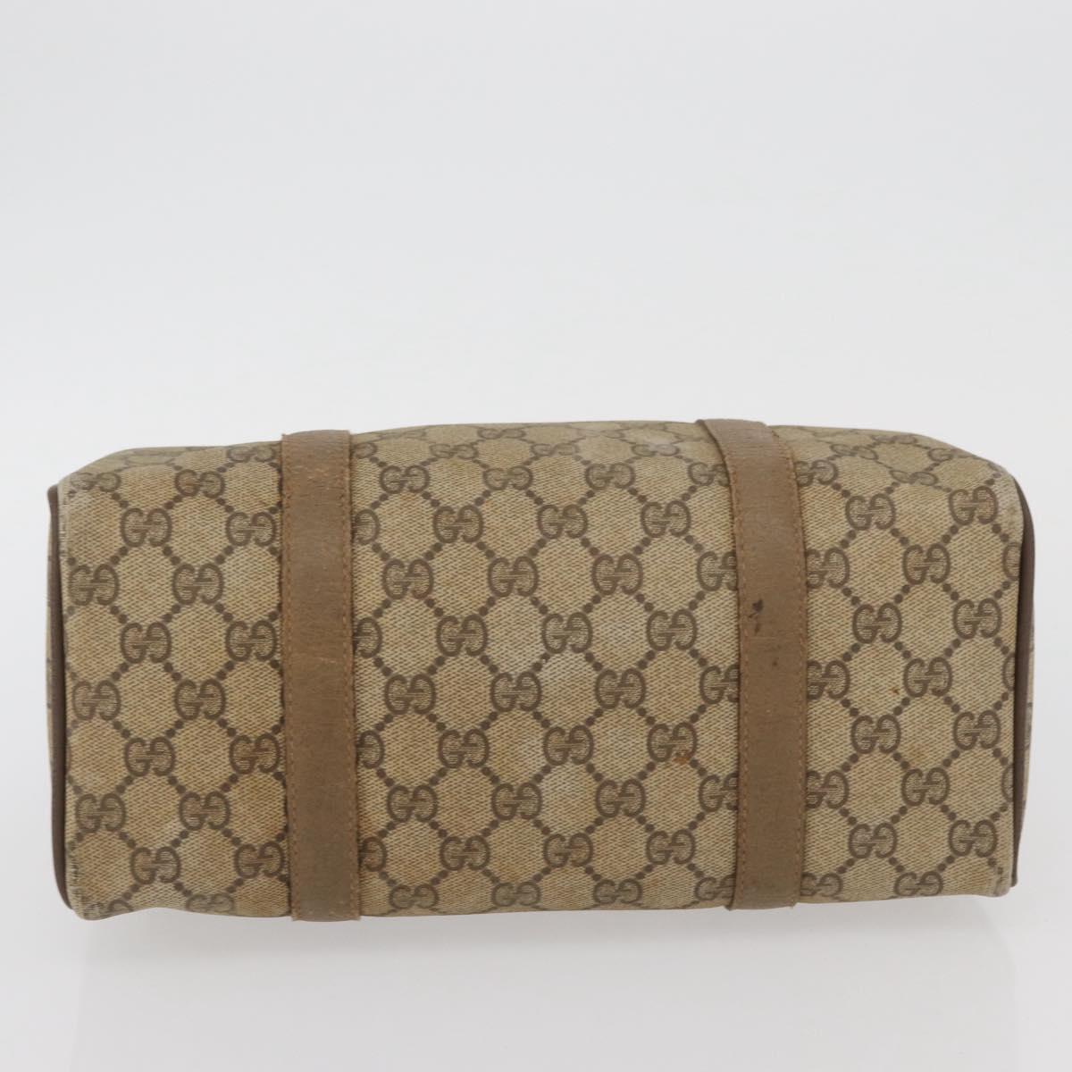 GUCCI GG Supreme Web Sherry Line Boston Bag PVC Beige Gold 40 02 006 Auth BAZ553