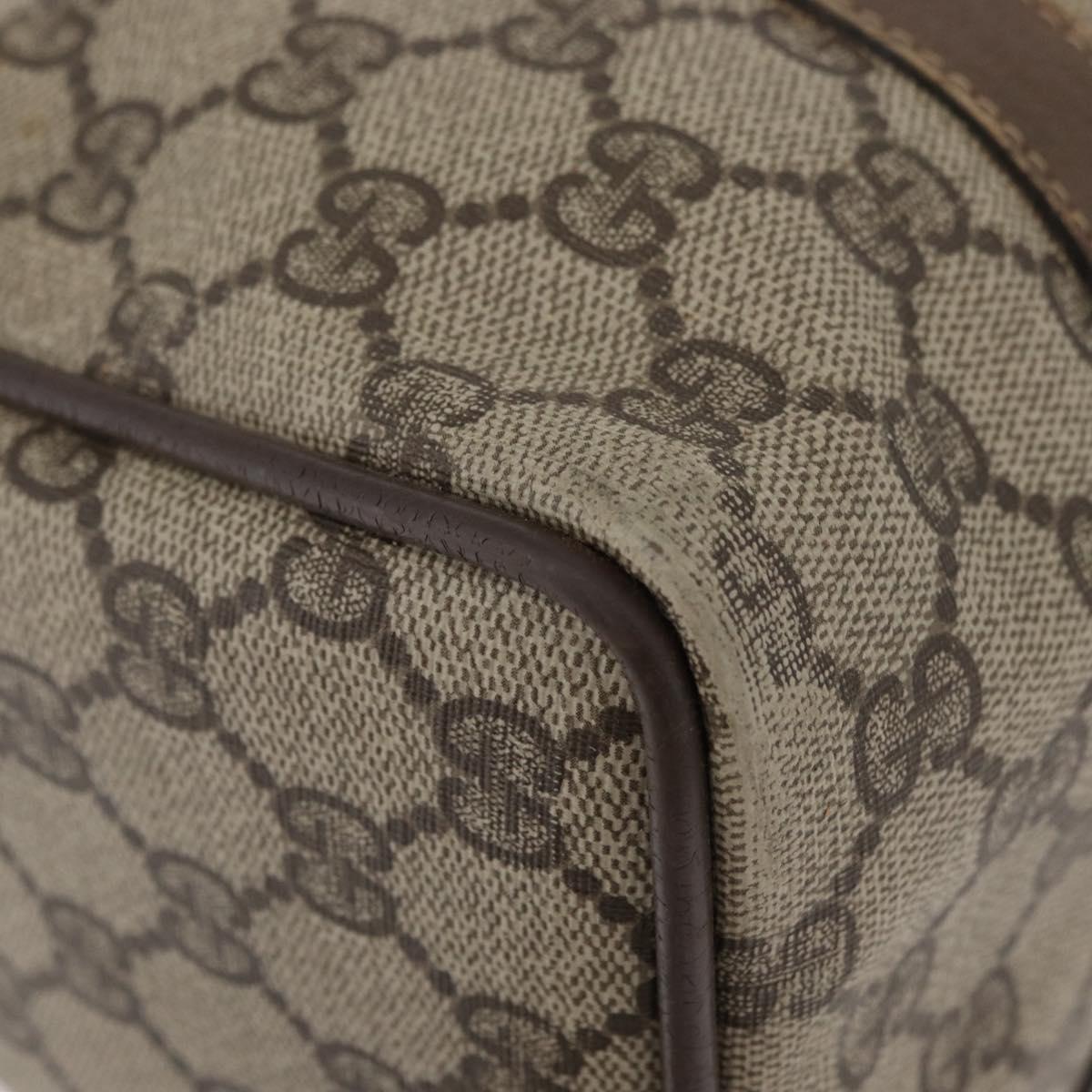 GUCCI GG Supreme Web Sherry Line Boston Bag PVC Beige Gold 40 02 006 Auth BAZ556