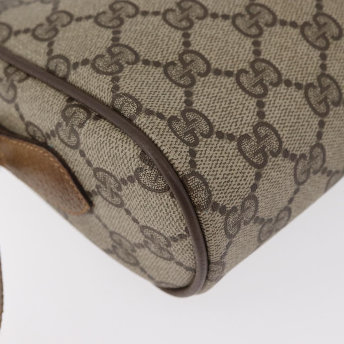 GUCCI GG Supreme Web Sherry Line Shoulder Bag PVC Beige 98 02 004 Auth BAZ558