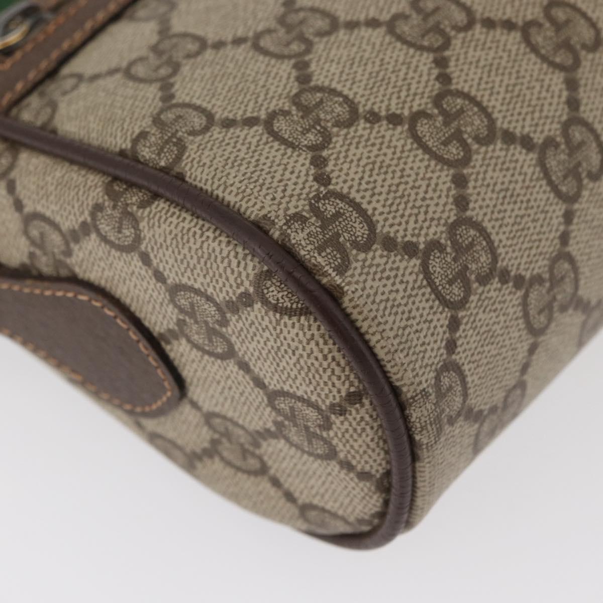 GUCCI GG Supreme Web Sherry Line Shoulder Bag PVC Beige 56 02 087 Auth BAZ559