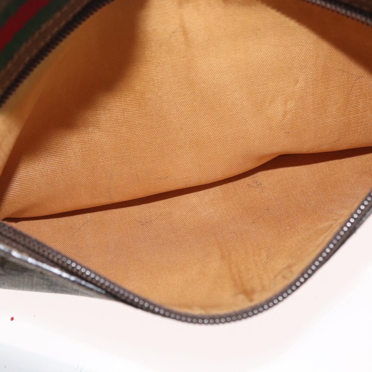 GUCCI GG Supreme Web Sherry Line Shoulder Bag PVC Beige 56 02 087 Auth BAZ559