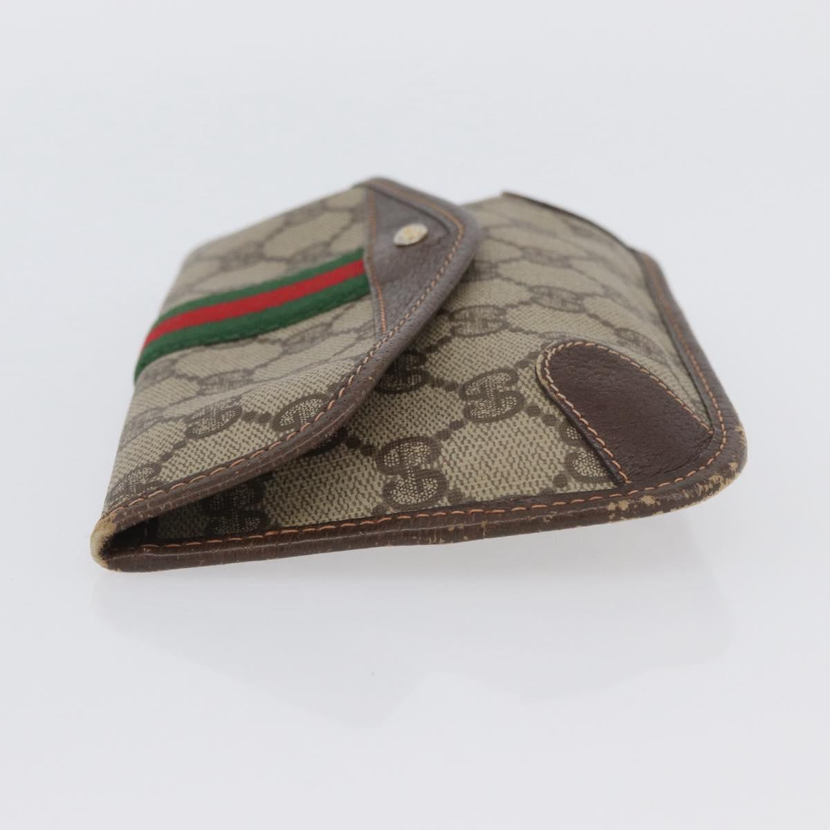 GUCCI GG Supreme Web Sherry Line Pouch PVC Beige Red 014 89 5205 Auth BAZ563