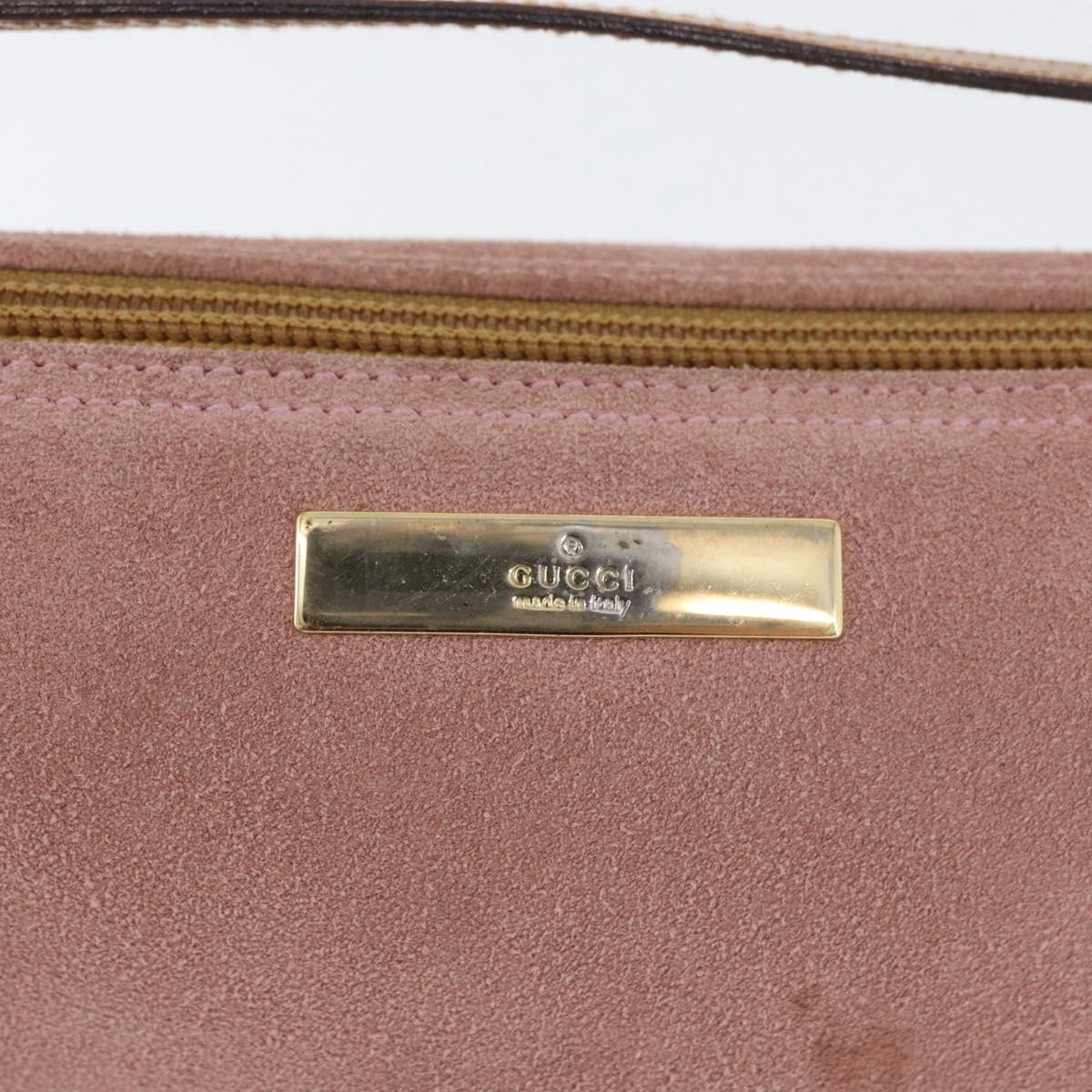 GUCCI Accessory Pouch Suede Pink Gold 039 1103 Auth BAZ567