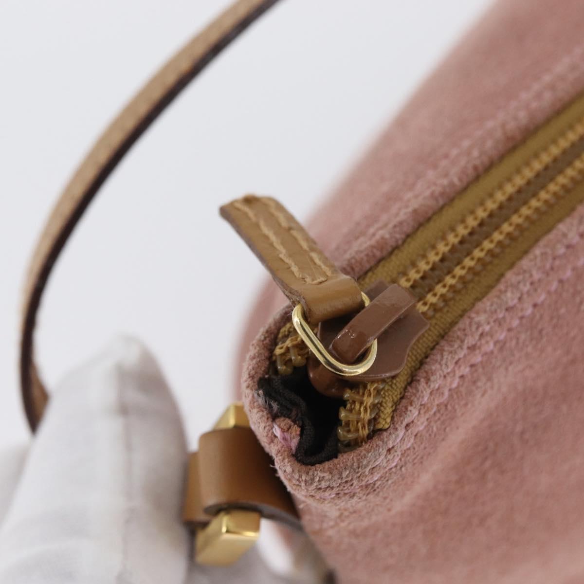 GUCCI Accessory Pouch Suede Pink Gold 039 1103 Auth BAZ567