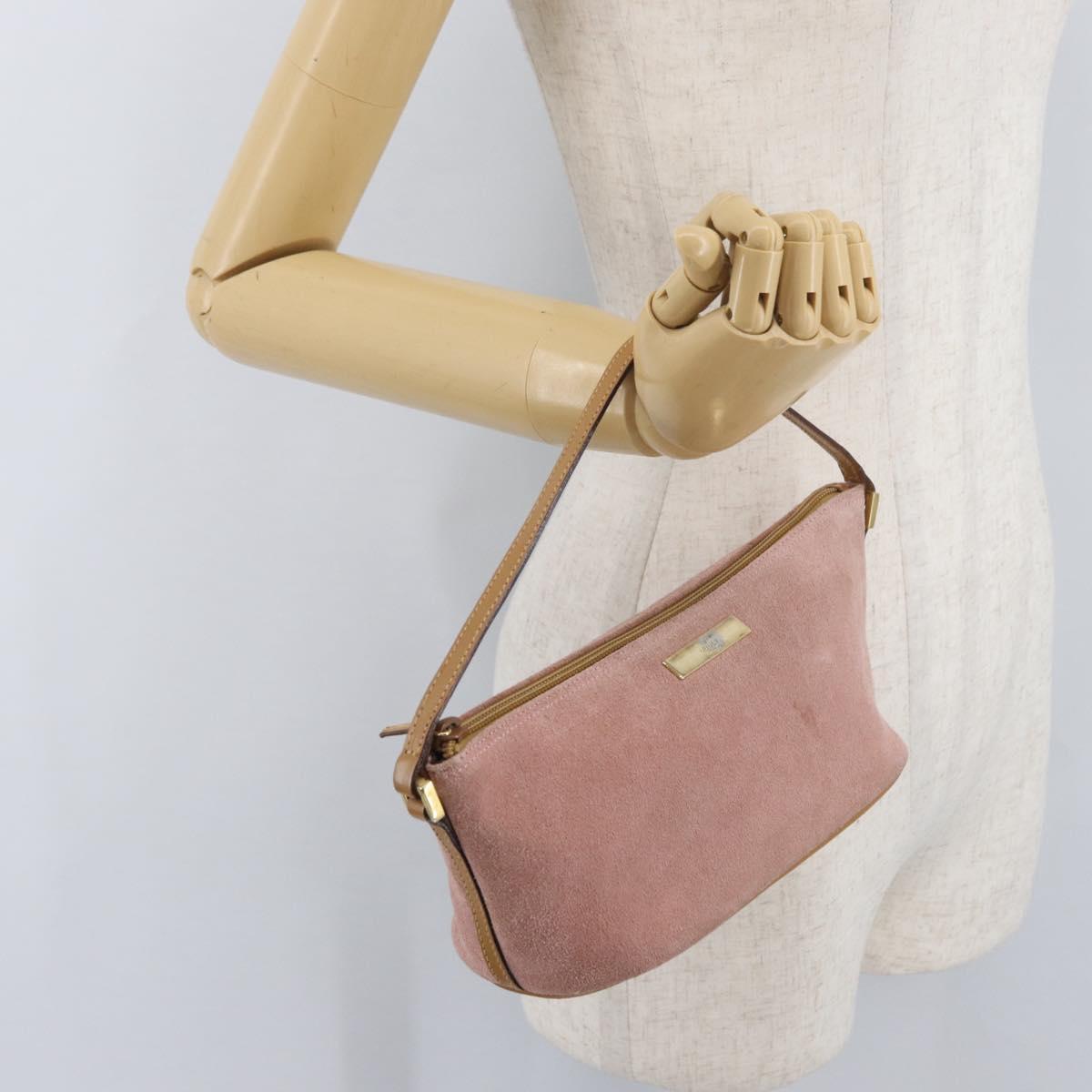 GUCCI Accessory Pouch Suede Pink Gold 039 1103 Auth BAZ567