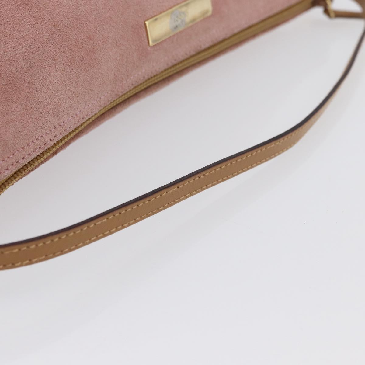 GUCCI Accessory Pouch Suede Pink Gold 039 1103 Auth BAZ567