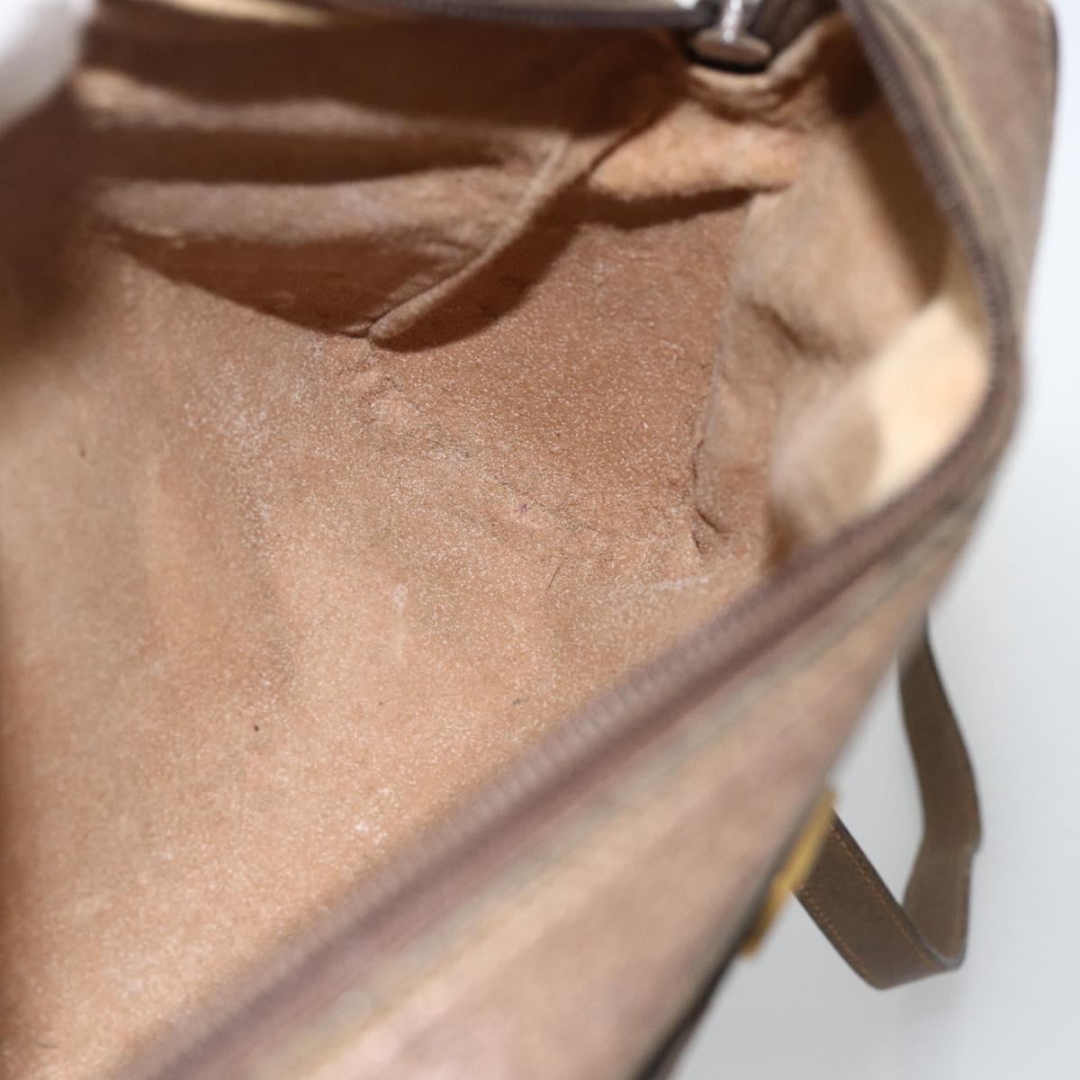 GUCCI GG Supreme Web Sherry Line Bag PVC Beige Gold 75 02 004 Auth BAZ578