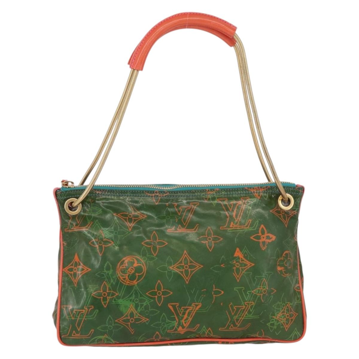 LOUIS VUITTON Monogram Bonbon Richard Prince Pochette Green M95748 Auth BAZ594A