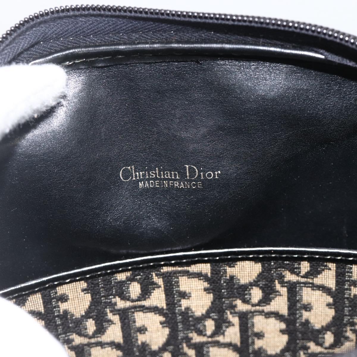 Christian Dior Trotter Canvas Hand Bag Navy Gold Auth BAZ596