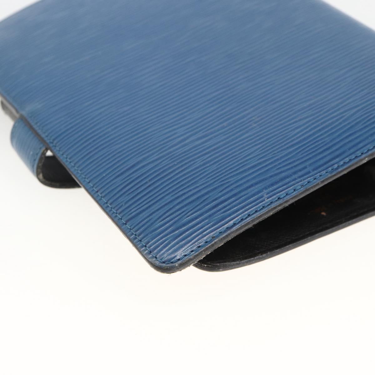 LOUIS VUITTON Epi Agenda MM Day Planner Cover Blue Myrtille R2004G Auth BAZ604