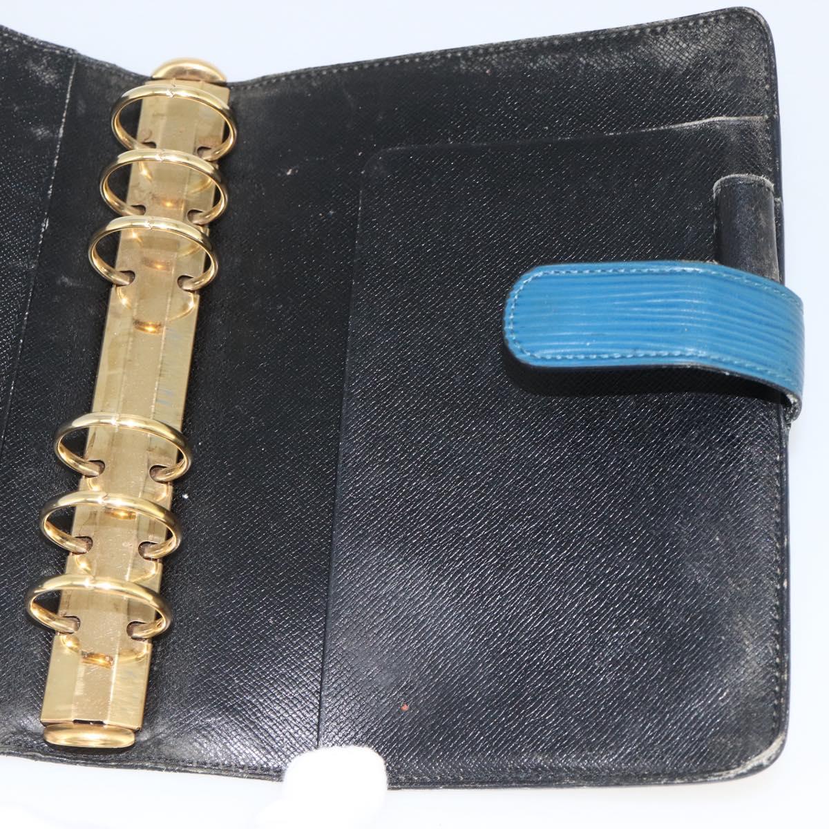 LOUIS VUITTON Epi Agenda MM Day Planner Cover Blue Myrtille R2004G Auth BAZ604