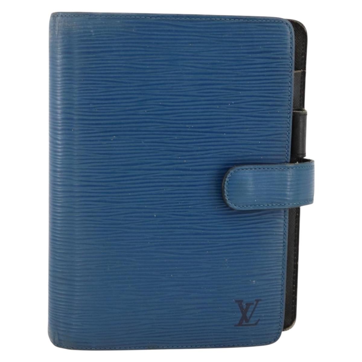 LOUIS VUITTON Epi Agenda MM Day Planner Cover Blue Myrtille R2004G Auth BAZ604