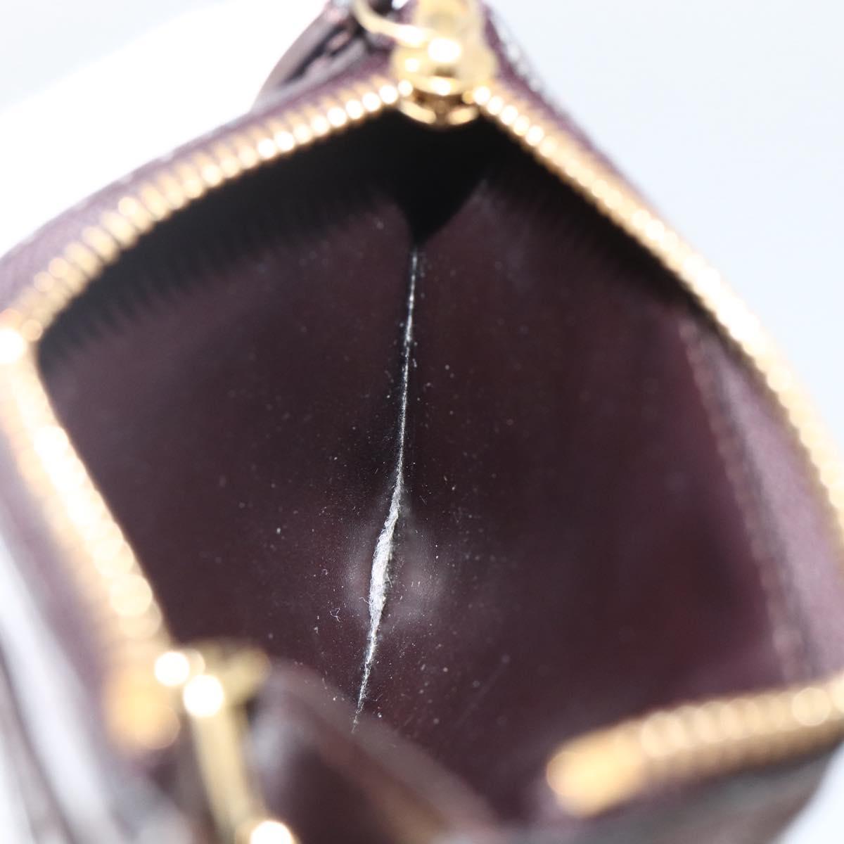 LOUIS VUITTON Vernis Pochette Cles NM Purse Rouge Favist M90220 LV Auth BAZ608A