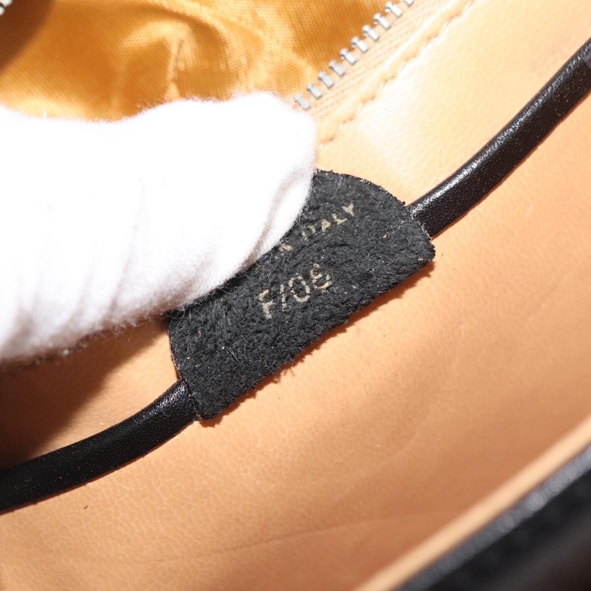 CELINE Shoulder Bag Leather Black Gold Auth BAZ622A