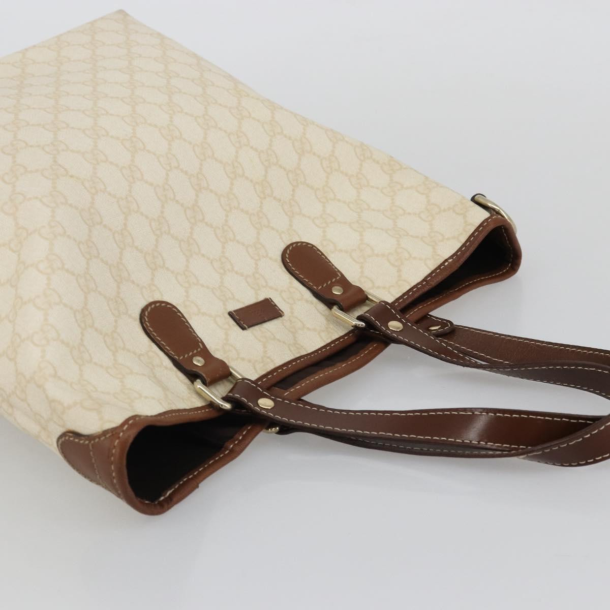 GUCCI GG Supreme Tote Bag PVC Ivory Gold 189896 Auth BAZ627