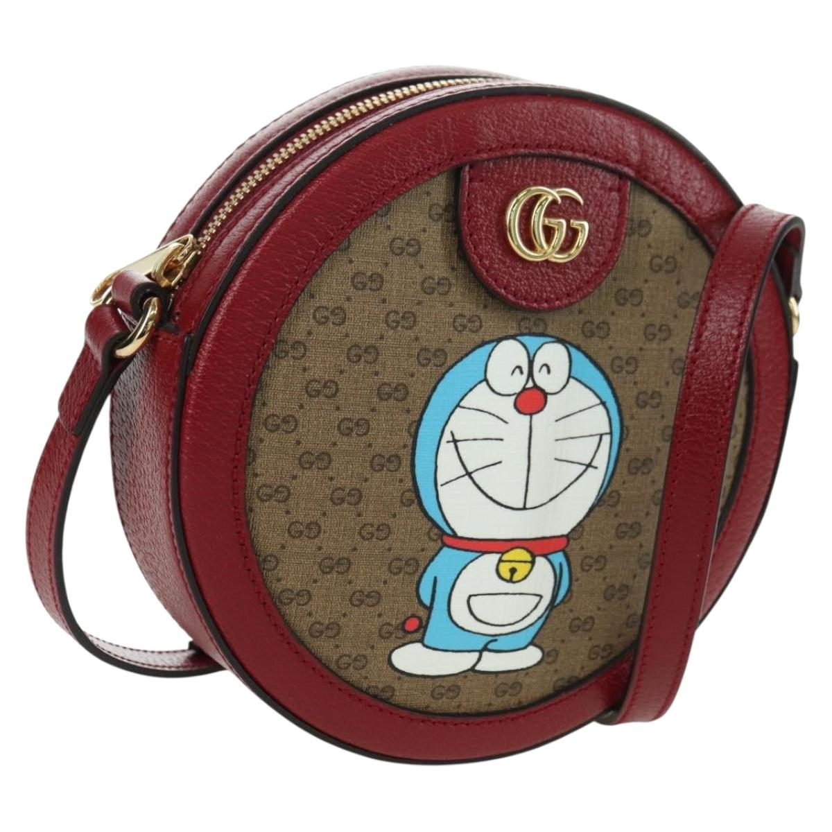 GUCCI Micro GG Supreme Doraemon x Fujiko-Pro Bag PVC Beige 625216 Auth BAZ631SM