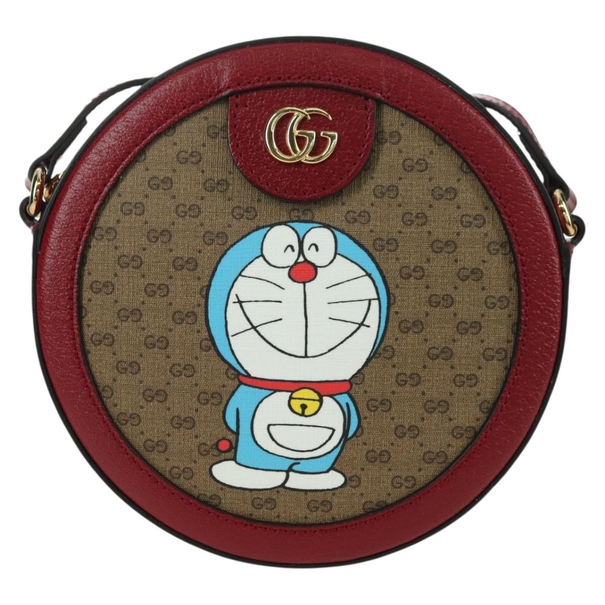 GUCCI Micro GG Supreme Doraemon x Fujiko-Pro Bag PVC Beige 625216 Auth BAZ631SM