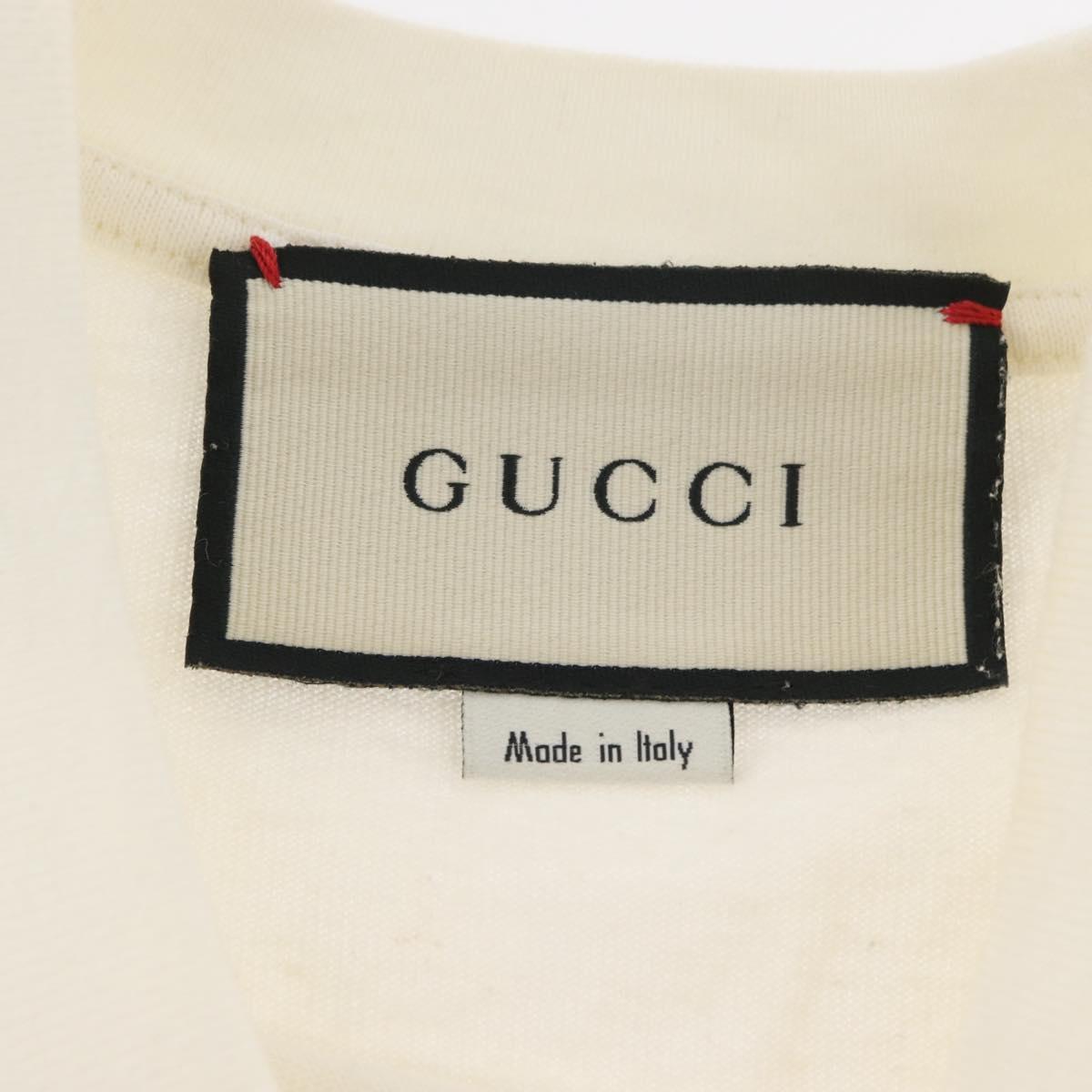 GUCCI Short Sleeved T Shirt Cotton White Auth BAZ660A