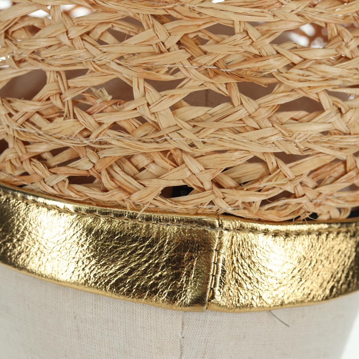 PRADA Hat Raffia S Beige 1HC225 Auth BAZ670M