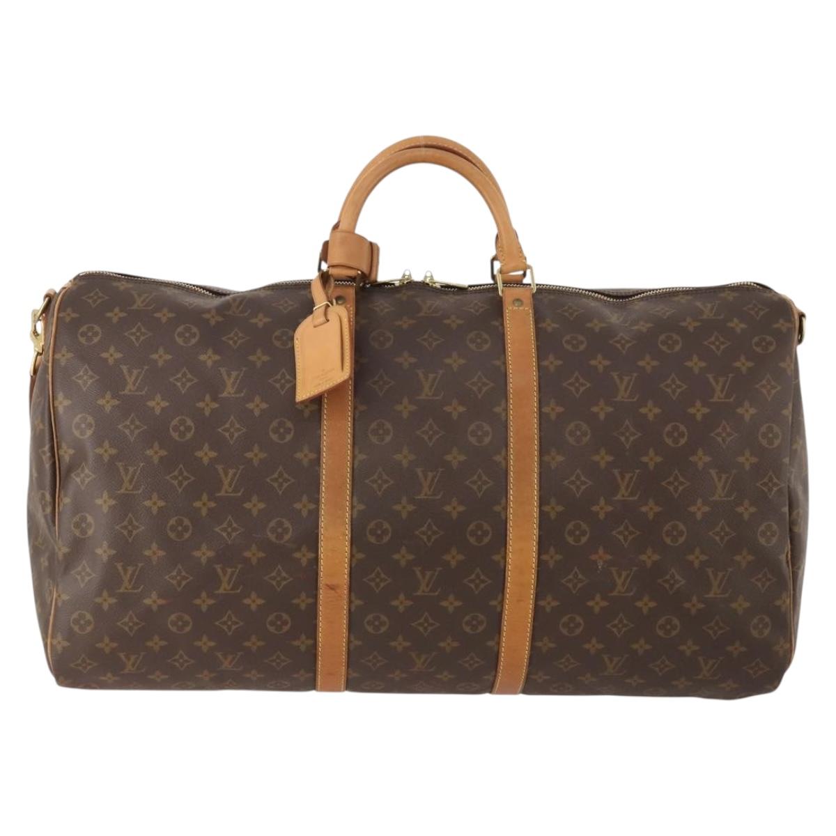 LOUIS VUITTON Monogram Keepall Bandouliere 60 Boston Bag M41412 LV Auth BAZ679A