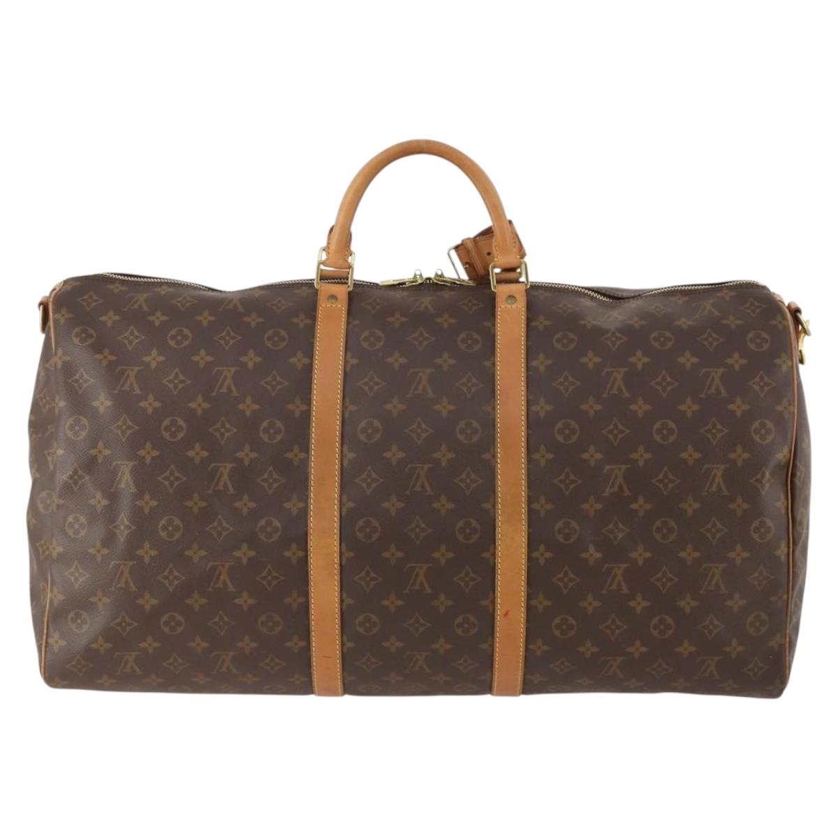LOUIS VUITTON Monogram Keepall Bandouliere 60 Boston Bag M41412 LV Auth BAZ679A