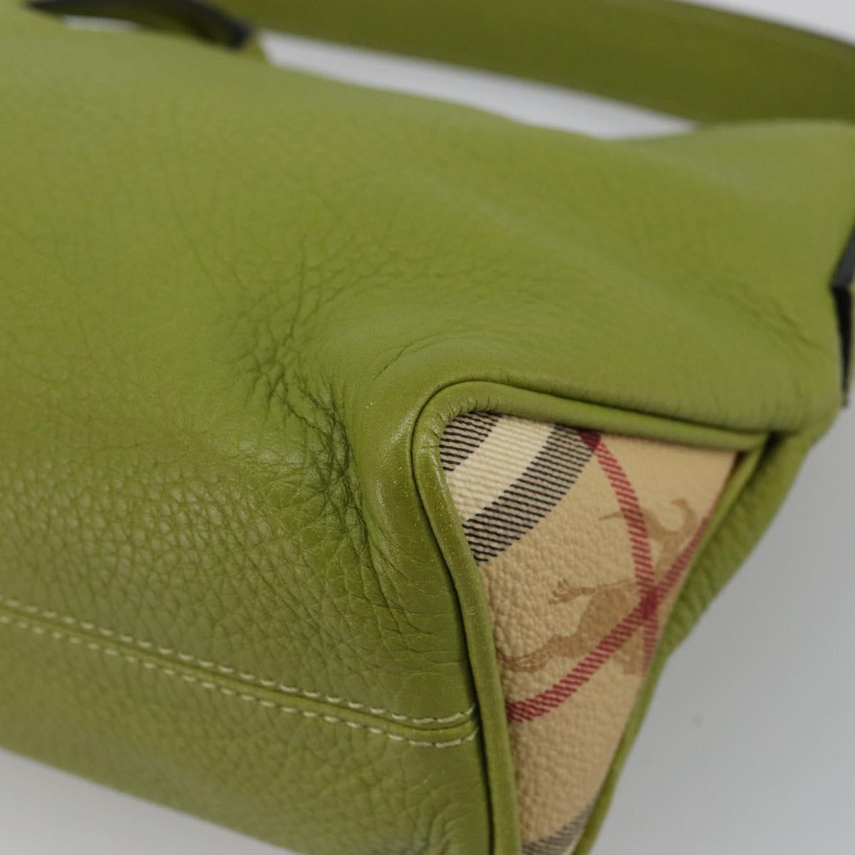 BURBERRY Shoulder Bag Leather Green Auth BAZ684A