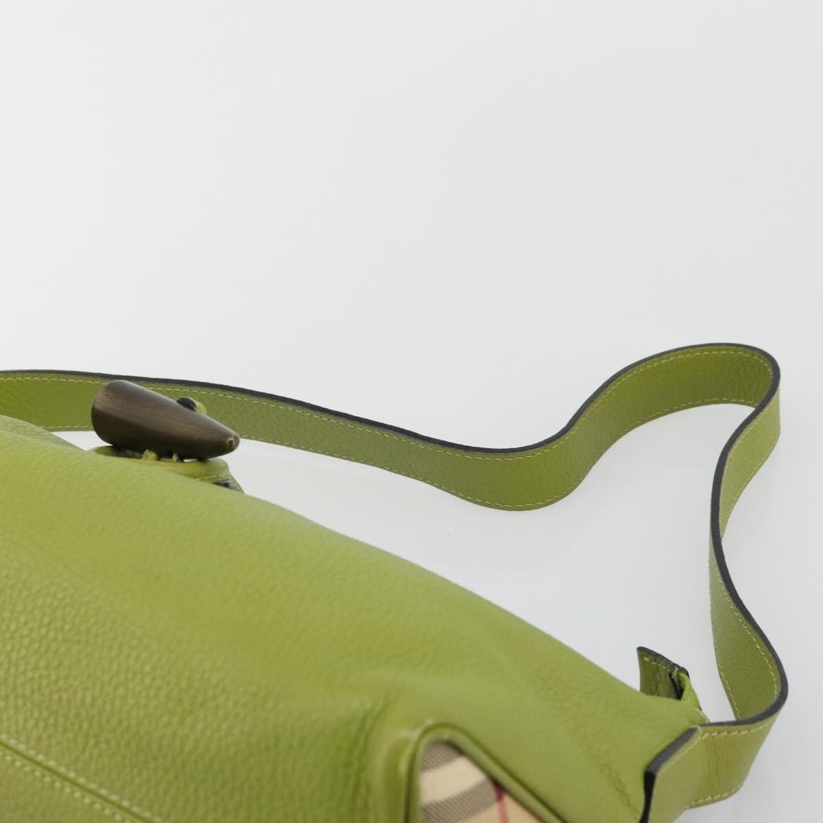 BURBERRY Shoulder Bag Leather Green Auth BAZ684A