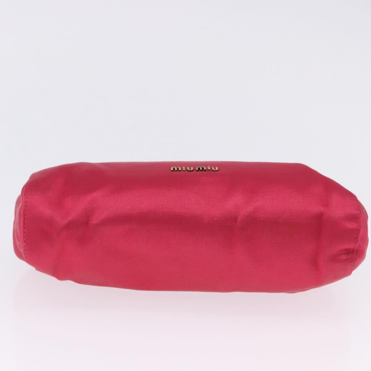 Miu Miu Accessory Pouch Satin Pink Auth BAZ697