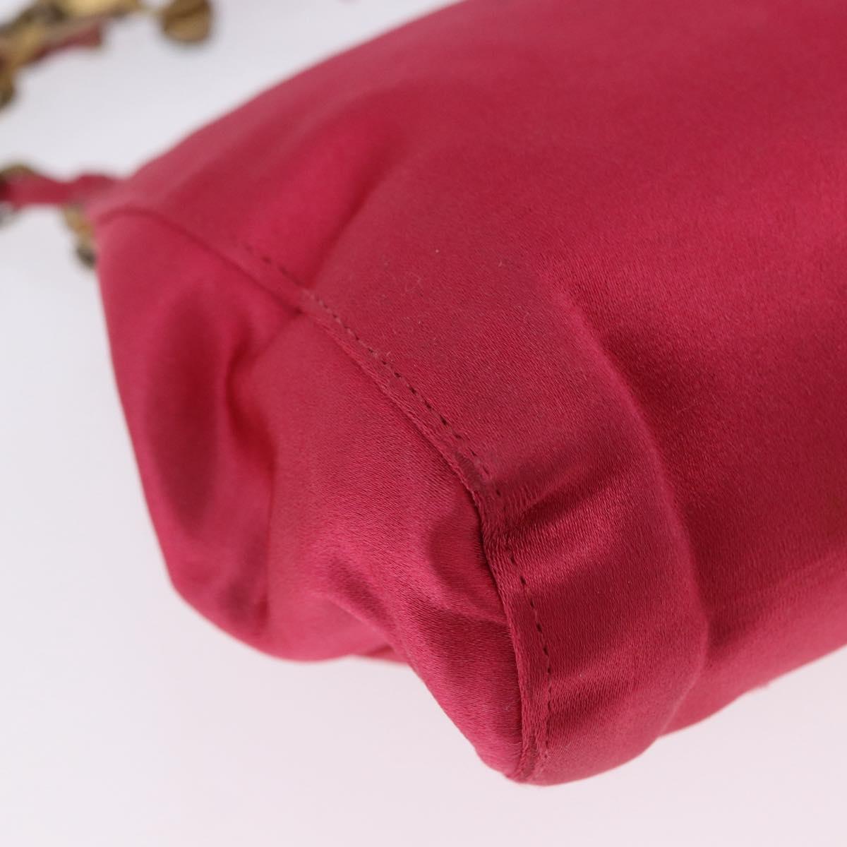 Miu Miu Accessory Pouch Satin Pink Auth BAZ697