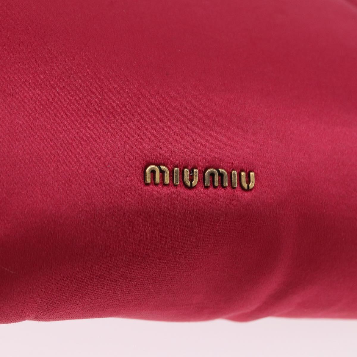 Miu Miu Accessory Pouch Satin Pink Auth BAZ697