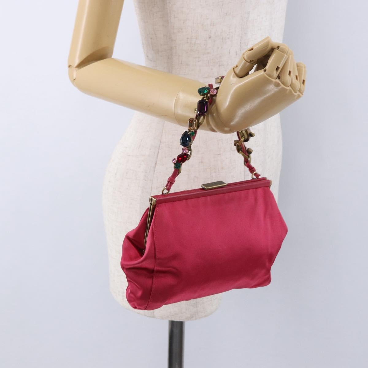 Miu Miu Accessory Pouch Satin Pink Auth BAZ697