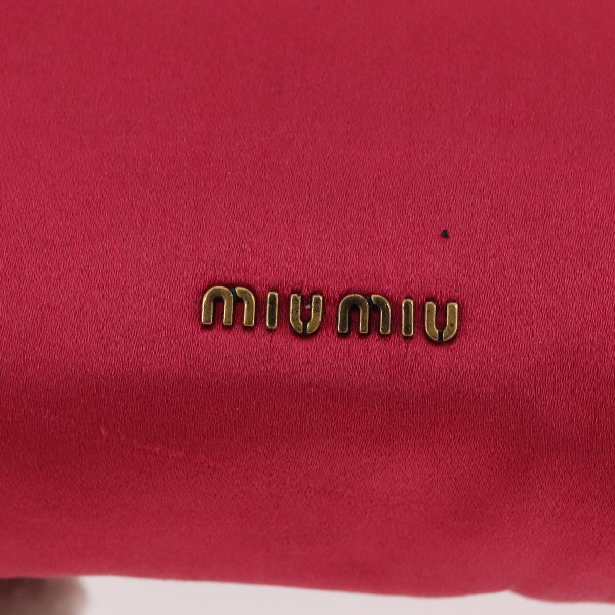 Miu Miu Accessory Pouch Satin Pink Auth BAZ697V