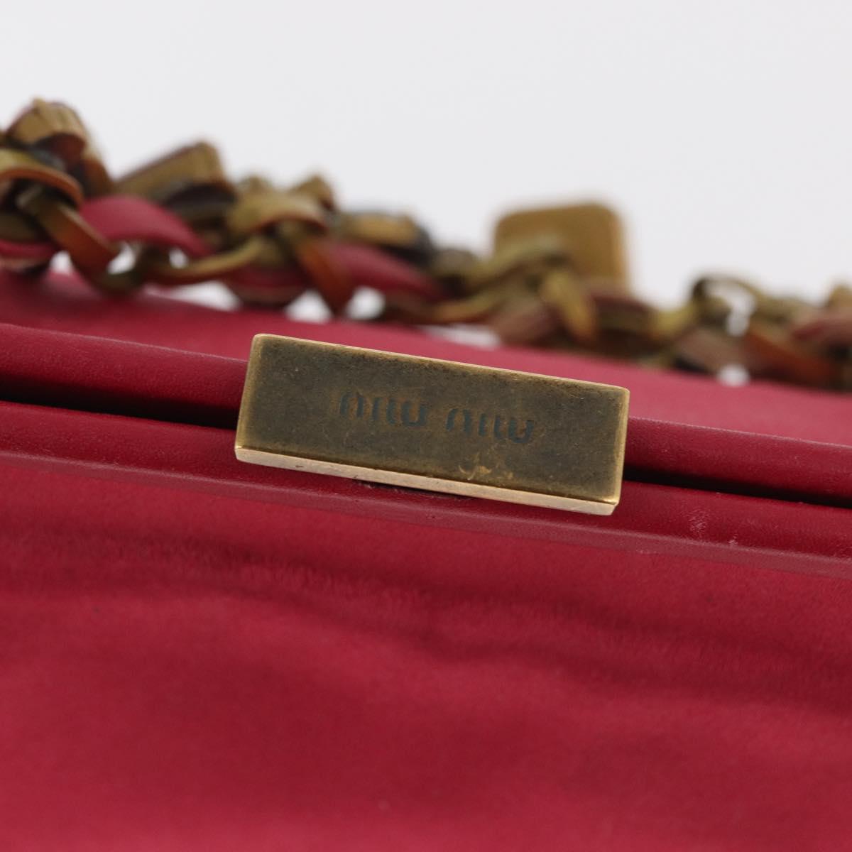 Miu Miu Accessory Pouch Satin Pink Auth BAZ697V