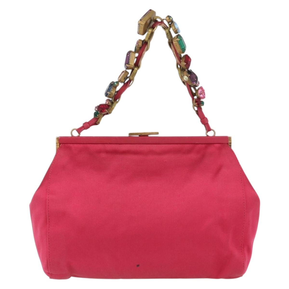 Miu Miu Accessory Pouch Satin Pink Auth BAZ697V
