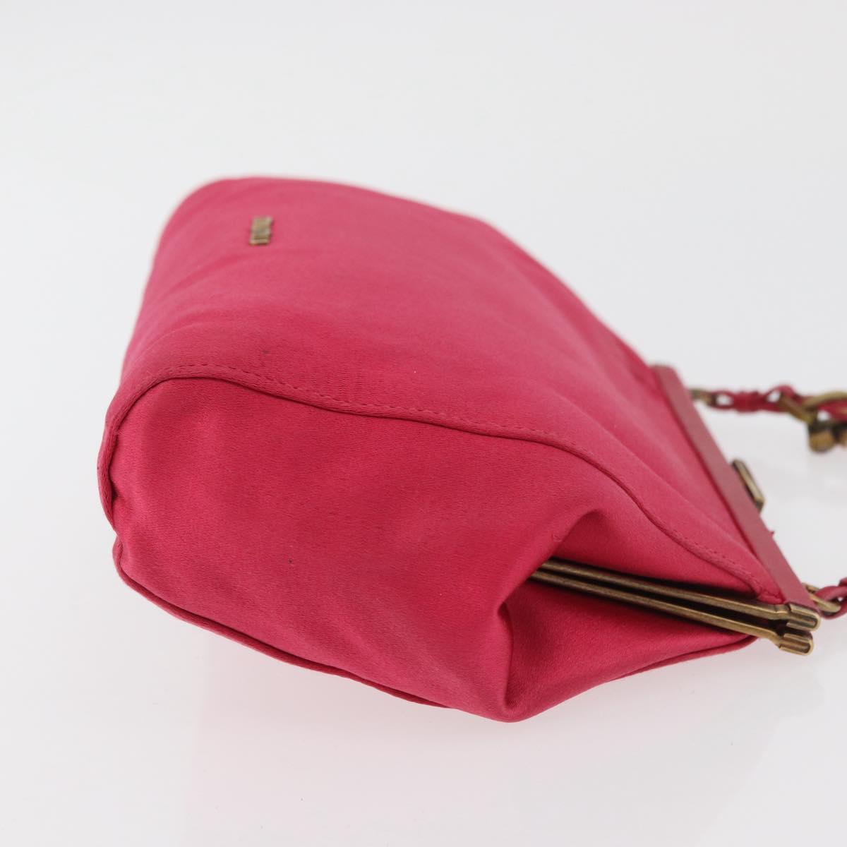 Miu Miu Accessory Pouch Satin Pink Auth BAZ697V