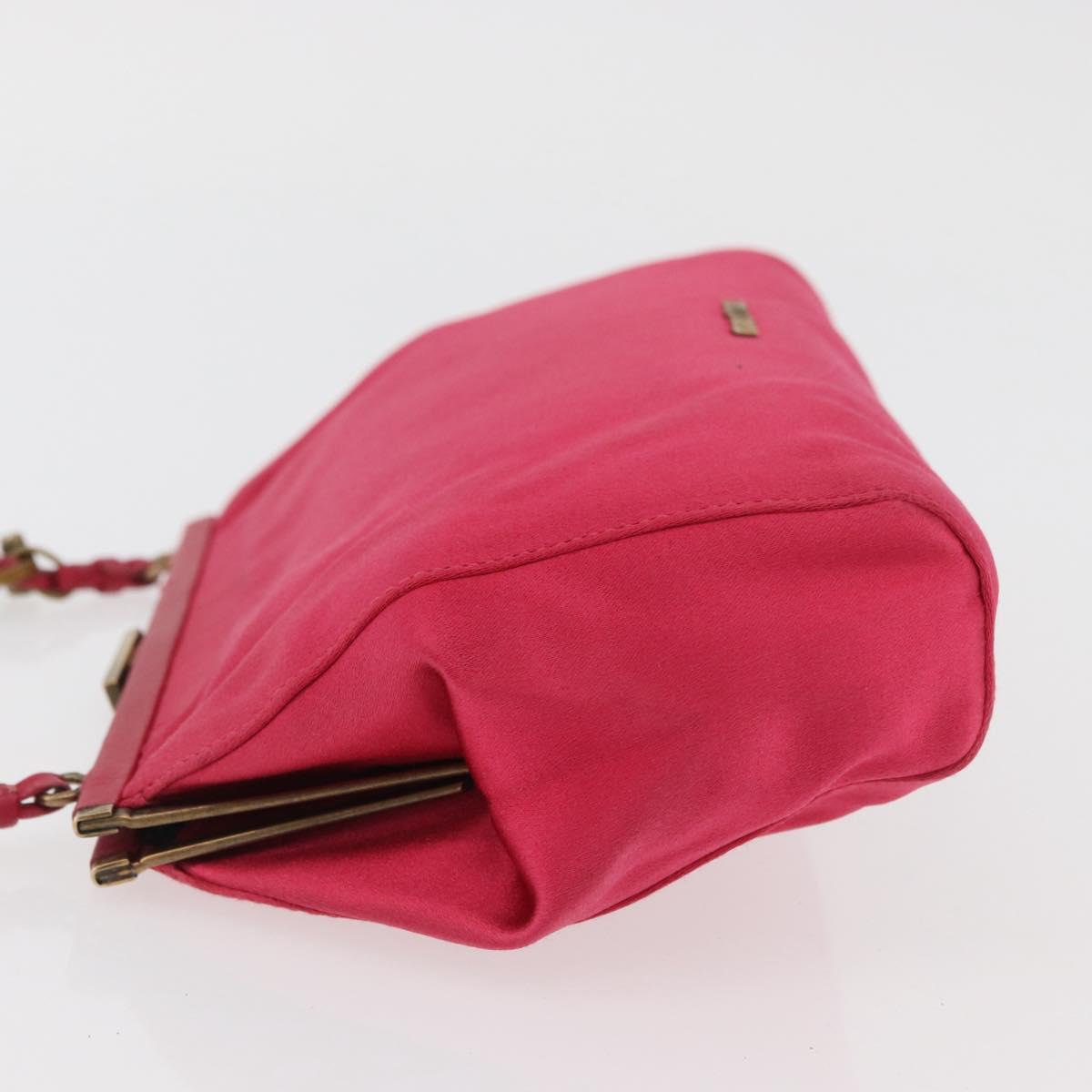 Miu Miu Accessory Pouch Satin Pink Auth BAZ697V