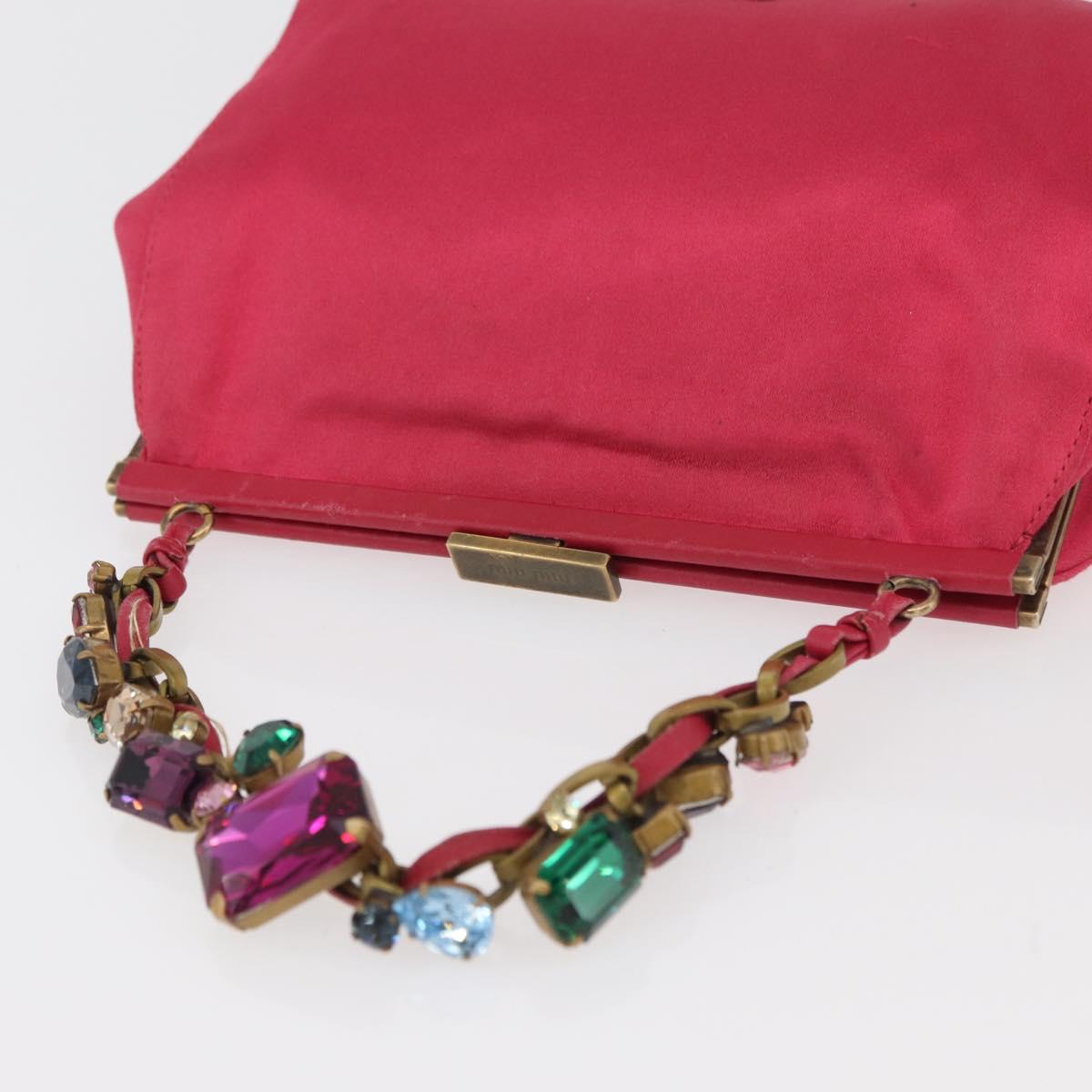 Miu Miu Accessory Pouch Satin Pink Auth BAZ697V