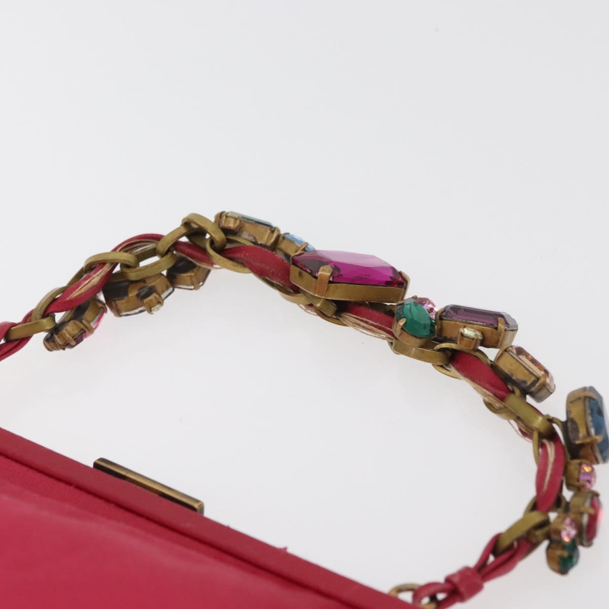 Miu Miu Accessory Pouch Satin Pink Auth BAZ697V