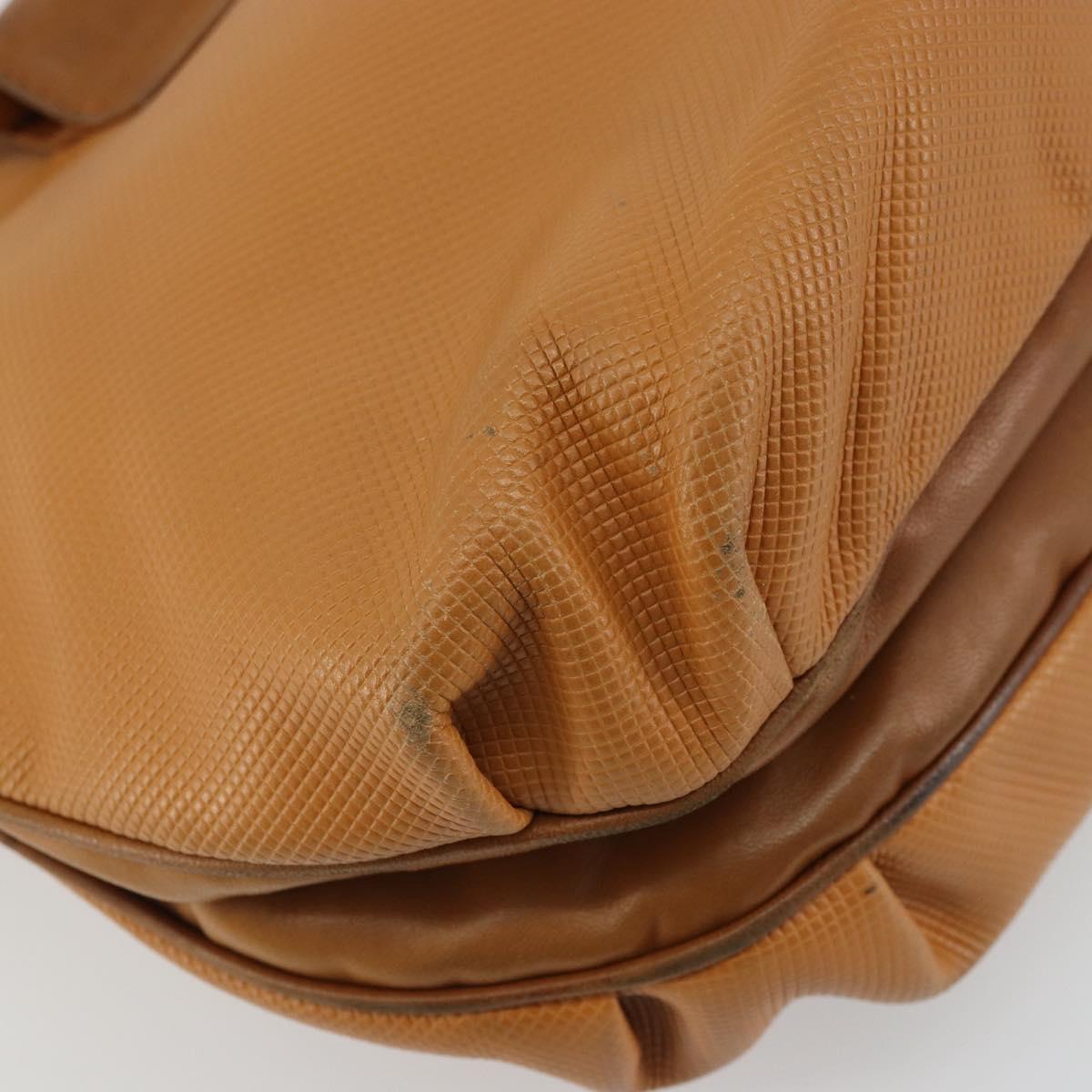 BOTTEGA VENETA Hand Bag PVC Canvas Beige Gold Auth BAZ703