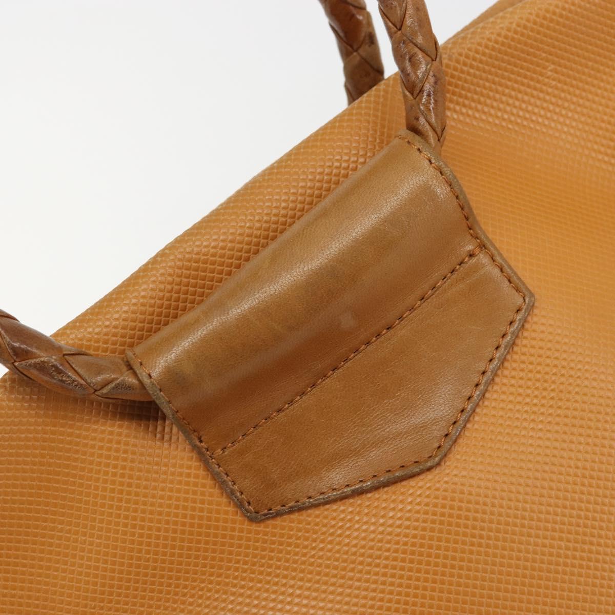 BOTTEGA VENETA Hand Bag PVC Canvas Beige Gold Auth BAZ703